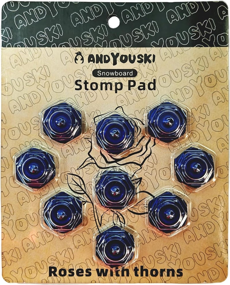 ANDYOUSKI 4-Layer Hexagonal Tapered Studs 18mm Aluminum Snowboard Stomp Pad - 9pcs - Image 1